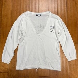Vintage 90's Fido Dido‎ Shirt One Size Long Sleeve V-Neck